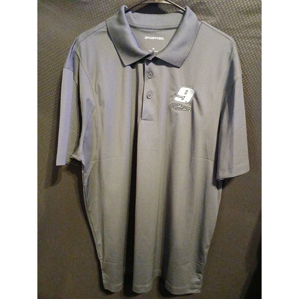 Chase Elliott 9 Polo Shirt Mens XL Charcoal Gray Golf NASCAR Fan SportTek A25